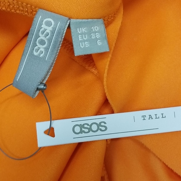 Asos Orange Ruffled Spaghetti strapped Dress - Picture 7 of 9